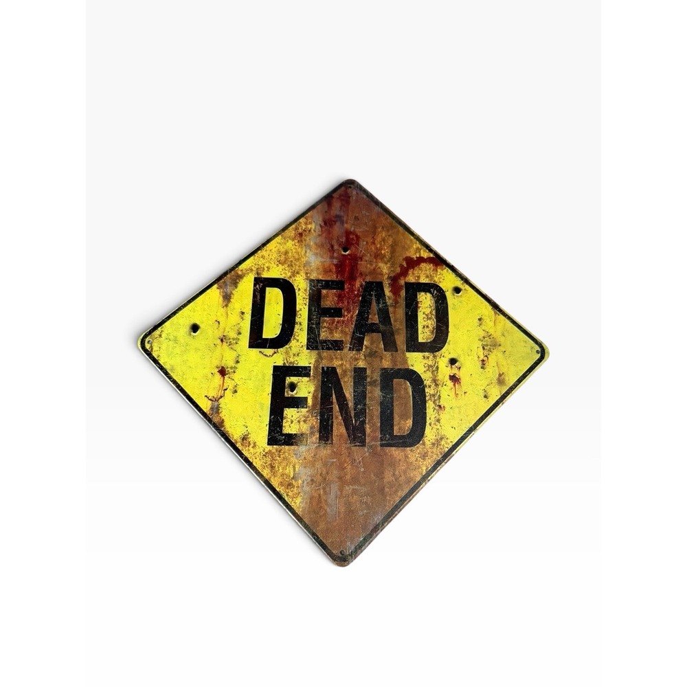 New Novelty Collectible Metal Sign DEAD END yellow rusty